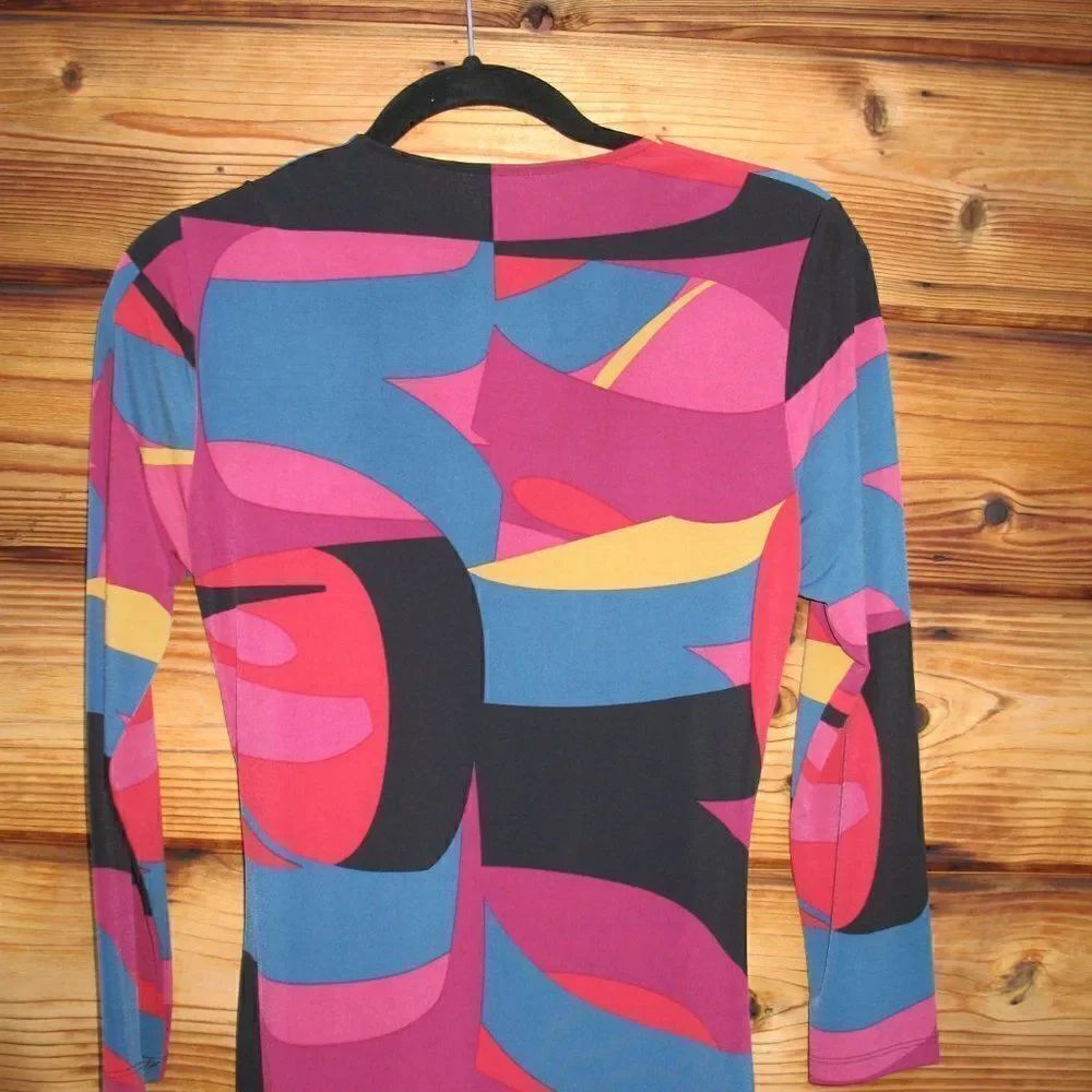 Multi Color Jersey Wrap Dress - Picture 6 of 7